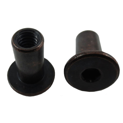 2 Pack 1/4"-20 x 17mm Antique Bronze Connector Cap Nuts