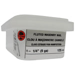 125 Pack 1-1/4" Fluted Concrete Nails