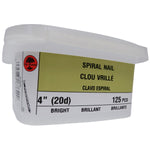 125 Pack 4" Standard Ardox Spiral Nails