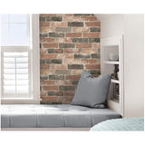 NuWallpaper NU2064 Newport Reclaimed Brick Peel & Stick Wallpaper