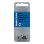 10 Pack #10-24 Zinc Plated Machine Hex Nuts