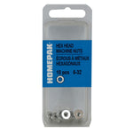 10 Pack #6-32 Zinc Plated Machine Hex Nuts