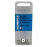 10 Pack #6-32 Zinc Plated Machine Hex Nuts