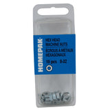 10 Pack #8-32 Zinc Plated Machine Hex Nuts
