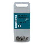 10 Pack #8-32 18.8 Stainless Steel Machine Hex Nuts