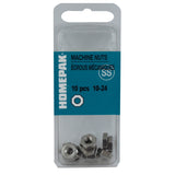 10 Pack #10-24 18.8 Stainless Steel Machine Hex Nuts
