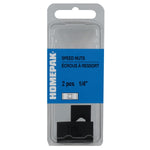 2 Pack 1/4" Flat Type Speed Push-On Nuts