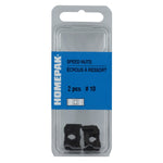2 Pack #10 J Type Speed Push-On Nuts