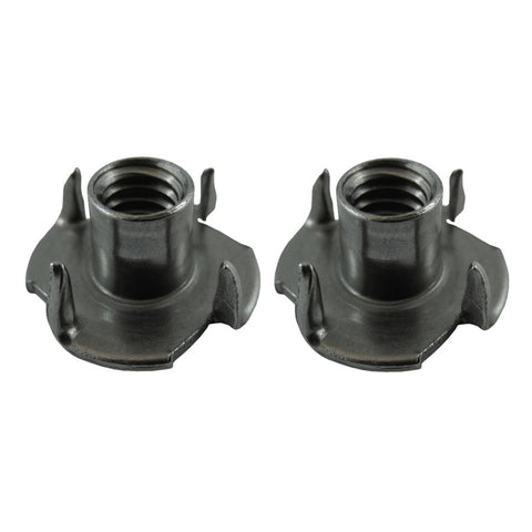 2 Pack 1/4"-20 Steel 4 Prong Tee Nuts