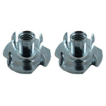 2 Pack #10-24 Steel 4 Prong Tee Nuts