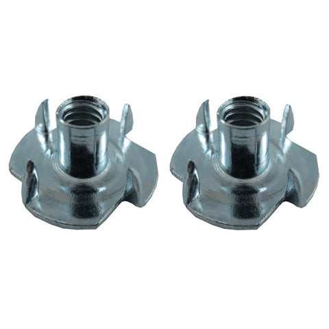 2 Pack #10-24 Steel 4 Prong Tee Nuts