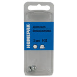 2 Pack #8-32 Zinc Plated Acorn Nuts