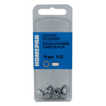 10 Pack #6-32 Zinc Plated Nylon Insert Lock Nuts