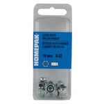 10 Pack #8-32 Zinc Plated Nylon Insert Lock Nuts