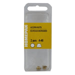 2 Pack #4-40 Brass Acorn Nuts