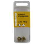 2 Pack #10-32 Brass Acorn Nuts