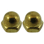 2 Pack #1/4-20 Brass Acorn Nuts