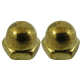 2 Pack #1/4-20 Brass Acorn Nuts