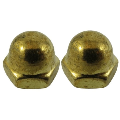 2 Pack #1/4-20 Brass Acorn Nuts