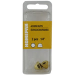 2 Pack #1/4-20 Brass Acorn Nuts
