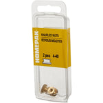 2 Pack #4-40 Brass Knurled Nuts