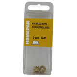 2 Pack #6-32 Brass Knurled Nuts