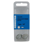 2 Pack 1/4" Zinc Plated Self-Threading Hex Washer Nuts