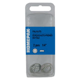 2 Pack 1/4" Zinc Plated Self-Threading Hex Washer Nuts