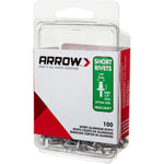 100 Pack 1/8" Short Aluminum Rivets