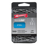 100 Pack 1/8" Short Steel Rivets