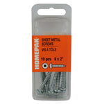 10 Pack #8 x 2" Pan Head Socket Zinc Plated Tap Screws