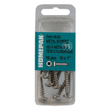 10 Pack #10 x 1" Pan Head Socket Stainless Steel Tap Screws