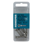 10 Pack #10 x 1" Flat Head Socket Stainless Steel Tap Screws