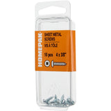 10 Pack #4 x 3/8" Pan Head Socket Zinc Plated Tap Screws