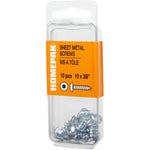 10 Pack #10 x 3/8" Pan Head Socket Zinc Plated Tap Screws