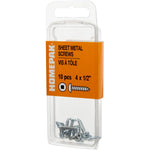 10 Pack #4 x 1/2" Pan Head Socket Zinc Plated Tap Screws