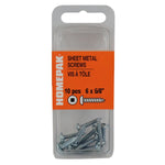 10 Pack #6 x 5/8" Pan Head Socket Zinc Plated Tap Screws