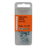 10 Pack #12 x 3/4" Pan Head Socket Zinc Plated Tap Screws