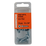 10 Pack #14 x 3/4" Pan Head Socket Zinc Plated Tap Screws