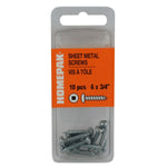 10 Pack #6 x 3/4" Pan Head Socket Zinc Plated Tap Screws