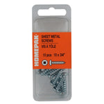 10 Pack #10 x 3/4" Pan Head Socket Zinc Plated Tap Screws