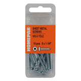 10 Pack #8 x 1-1/4" Pan Head Socket Zinc Plated Tap Screws