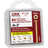 GRK R4 HandyPak Multipurpose Screws, 8 by 2-Inch, 100-Count