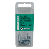 10 Pack #7 x 3/4" Flat Head Socket Zinc Plated Wood Screws