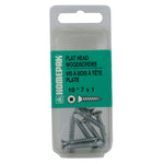 10 Pack #7 x 1" Flat Head Socket Zinc Plated Wood Screws