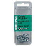 10 Pack #8 x 3/4" Flat Head Socket Zinc Plated Wood Screws