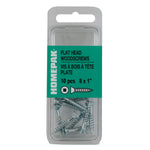 10 Pack #8 x 1" Flat Head Socket Zinc Plated Wood Screws