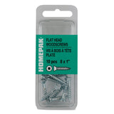10 Pack #8 x 1" Flat Head Socket Zinc Plated Wood Screws