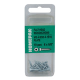 10 Pack #6 x 5/8" Flat Head Socket Zinc Plated Wood Screws