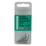 10 Pack #4 x 3/4" Flat Head Socket Zinc Plated Wood Screws